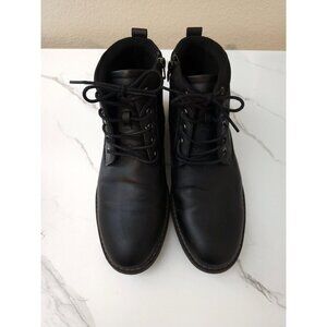 MEN'S BLACK LACE AND ZIP UP ANKLE BOOTS SIZE 10.5
